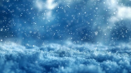 Obraz premium A serene winter background with snowflakes falling gently over a landscape covered in fresh, fluffy snow.