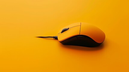 Computer mouse isolated on orange background