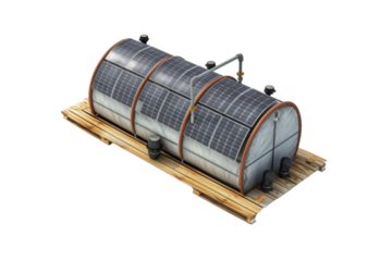 Sun-Powered Water Treatment: A Close-Up Isolated On Transparent Background