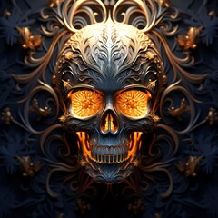 Skull on a dark background.