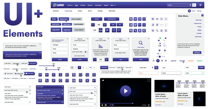 These graphic components provide a comprehensive approach to the development of interfaces that meet modern requirements for functionality and aesthetics in Internet resources.