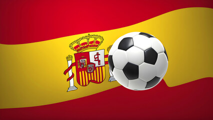 Naklejka premium The symbolic power of success and victory. soccer ball on Spain