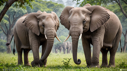 AI image generated background poster for World Elephant Day