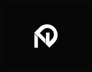 DN logo letter design on luxury background. ND logo monogram initials letter concept. DN icon logo design. ND elegant and Professional letter icon design on black background. 