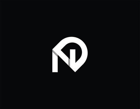 DN logo letter design on luxury background. ND logo monogram initials letter concept. DN icon logo design. ND elegant and Professional letter icon design on black background. 
