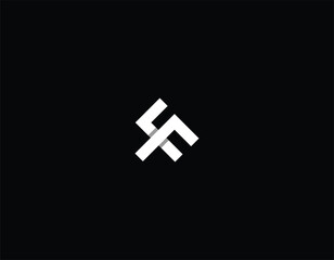 Fototapeta premium Minimalist abstract letter FF logo. This logo icon incorporate with two abstract shape in the creative process.
