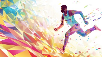 Paris 2024 Olympic runners. vector illustration