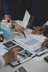 Group of professional medical doctor team meeting training medical in uniform working discussing and talk with patients record, teaching medic team, sit in hospital.health medical care concept