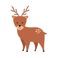 Fototapeta premium deer animal autumn vector illustration in cartoon style.
