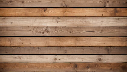 Naklejka premium Wooden brown floor in different shades close up