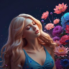 portrait of a person with flowers
