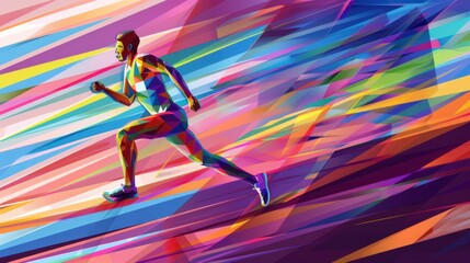 Paris 2024 Olympic runners. vector illustration