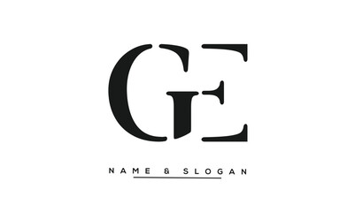 GE, EG, G, E Abstract Letters Logo Monogram