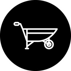 Wheelbarrow vector icon style
