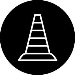 Construction cone vector icon style