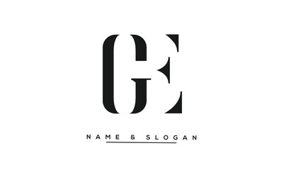 GE, EG, G, E Abstract Letters Logo Monogram