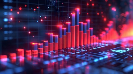 Stock market digital chart, clean business economy diagram