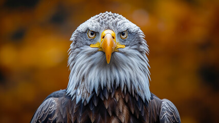 Obraz premium Majestic Bald Eagle Portrait with Intense Gaze