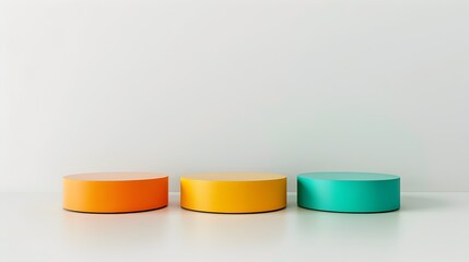 Minimalist Multi-Colored Podium on Blank White Background for Marketing Design