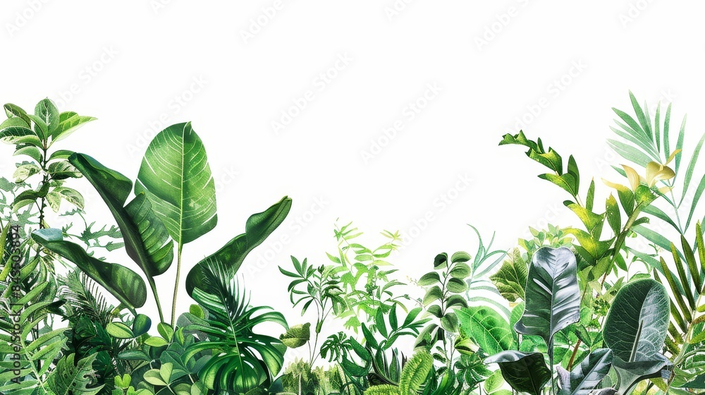 Aufkleber tropical and greenery border with copy space - a dynamic tropical and greenery border with ample cop