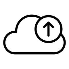 Cloud data upload line icon design