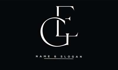 GE, EG, G, E Abstract Letters Logo Monogram