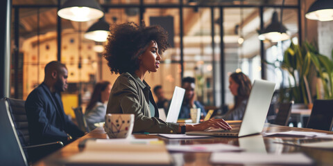 A person measuring business results and communicating it to their team in the boardroom