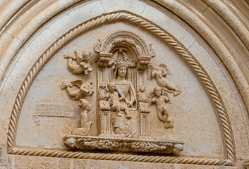 detail of the facade of the cathedral, Ostuni, Apulia, Italy, March 2024