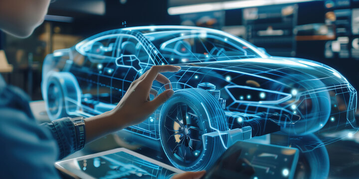 A person using an online platform to build their new car to their specification