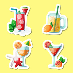 summer juice variation illustration set