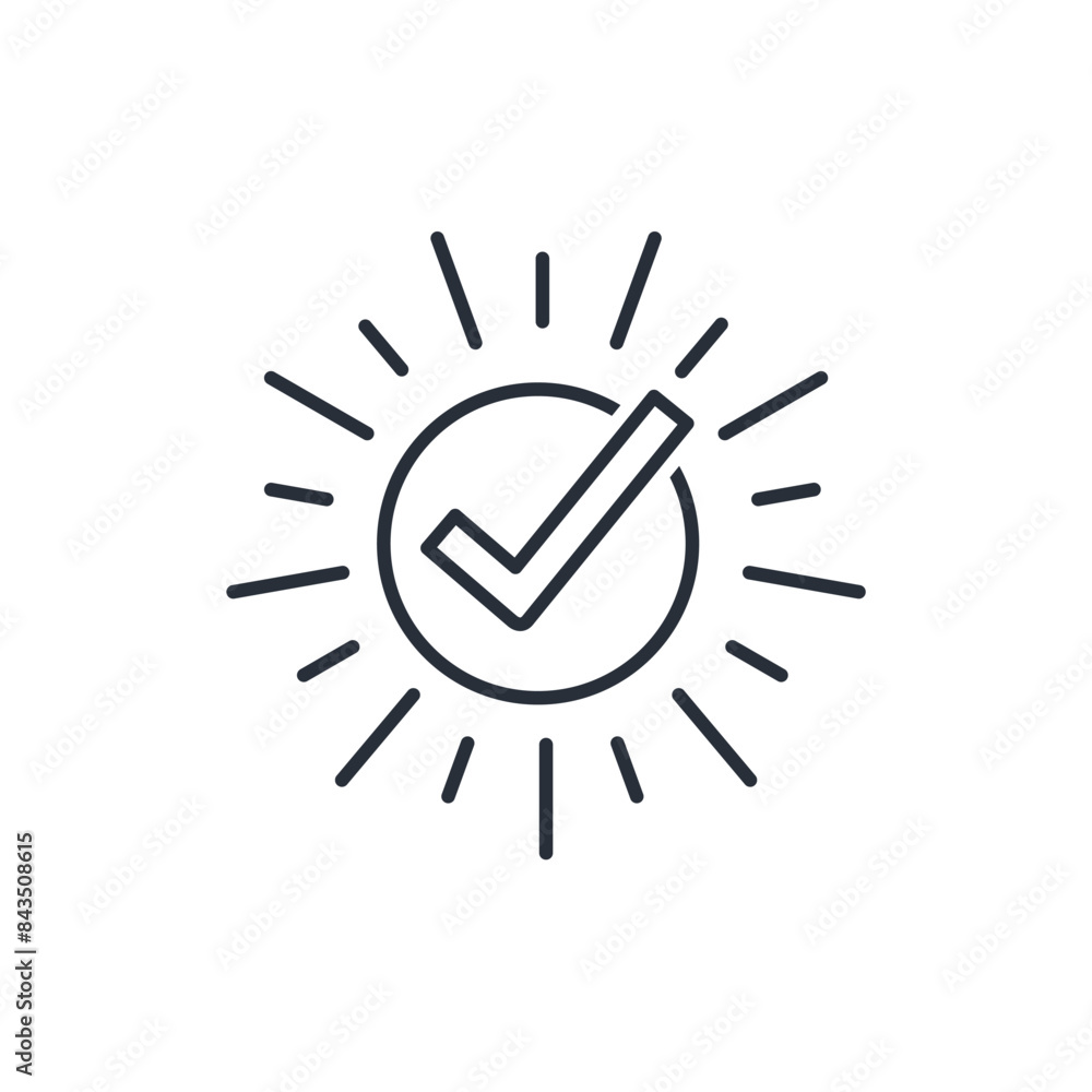 Poster successful execution, implementation. excellent result. vector linear icon isolated on white backgro