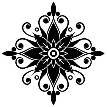 recommend clip art: line art in a vintage style featuring floral shapes and ornaments
