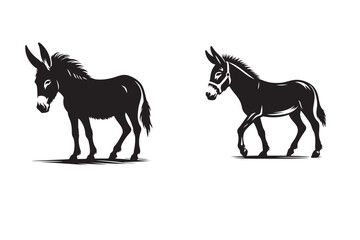 Mule vector silhouette illustration