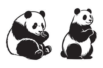Panda vector silhouette illustration