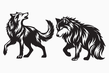 Wolf  vector silhouette illustration 