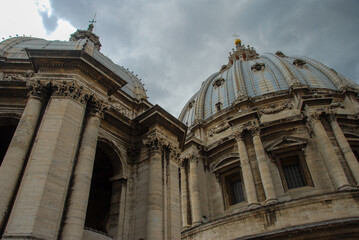 Dark clouds above St Peter Catherdral
