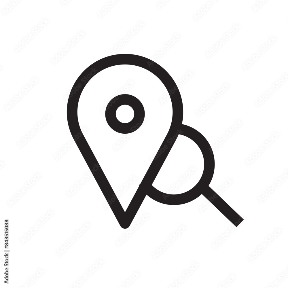 Poster location search icon, perfect for navigation and map graphics