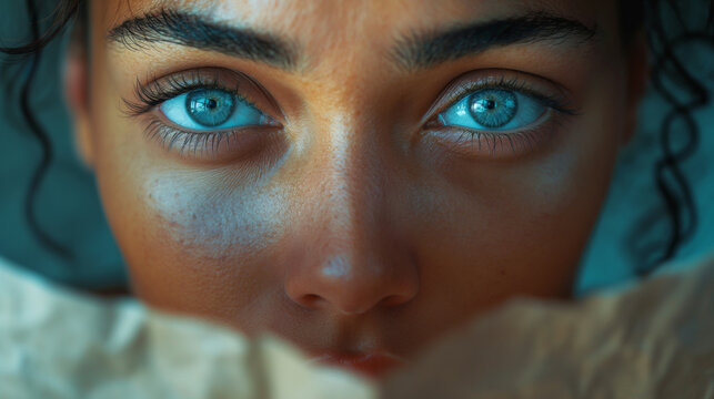 A close-up of a person&rsquo;s face