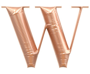 Obraz premium Letter W Gold 3D Render