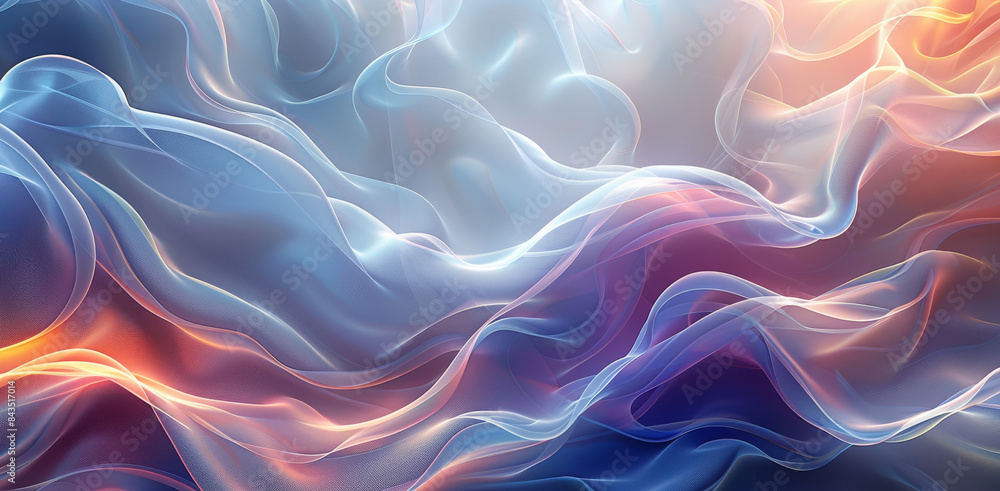 Aufkleber Abstract background with smooth shapes high quality. Generative AI.