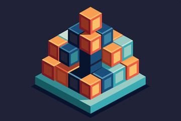 Stacked cubes creating a sense of depth