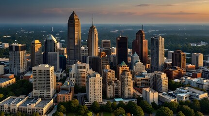 Obraz premium Atlanta Georgia USA Skyline Aerial Panorama.generative.ai