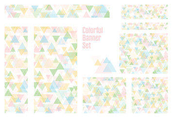 バナーセット_三角形_パステルカラー