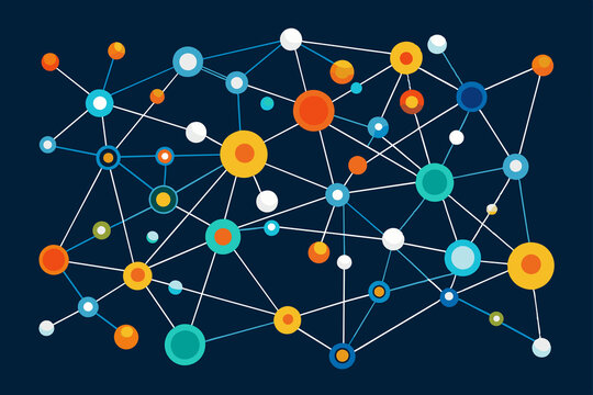 Network of interconnected dots and lines