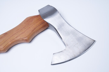 Modern Viking axe on a white background.