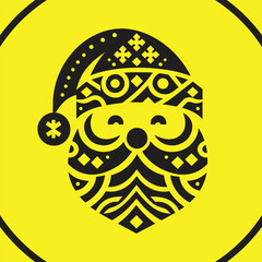 Christmas Santa Geometric Shape Artwork Logo