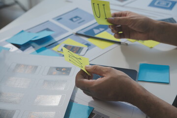 ux Graphic designer creative sketch planning application process development prototype wireframe...