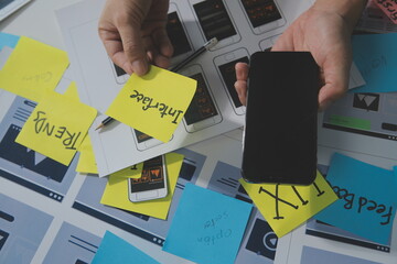 ux Graphic designer creative sketch planning application process development prototype wireframe...