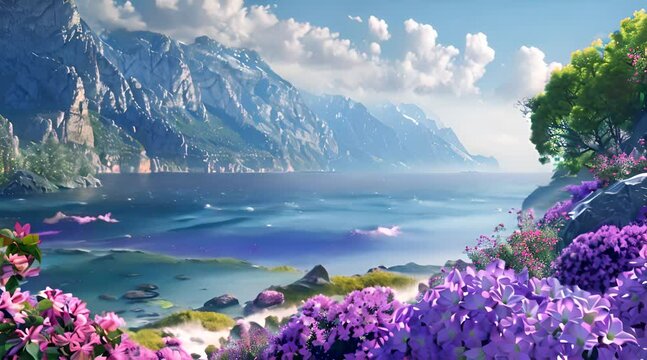 paysage ocean mer fleur mantange beautiful