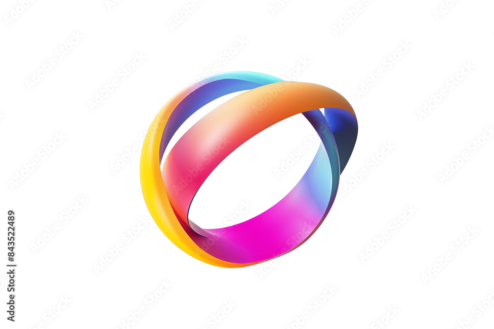 Poster vibrant 3d abstract shape with smooth, colorful gradients creating a dynamic, artistic design in a r